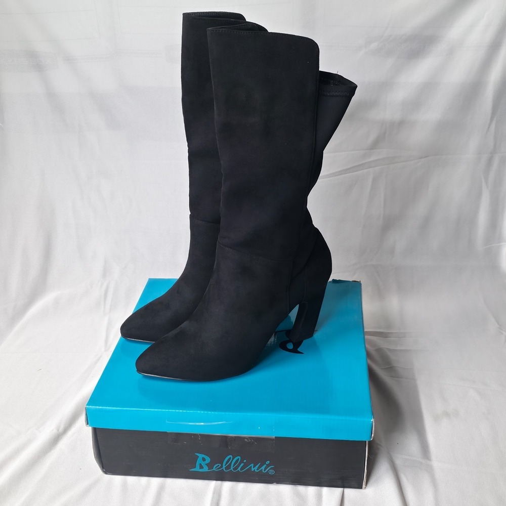 Bellini Women's Chrome Mid-Calf‎ Block Heel Boots Size 10M NIB